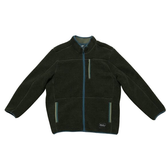 Eddie Bauer Men's Chilali Faux Shearling Fleece Jacket Size XL Emeral Green - Picture 9 of 12
